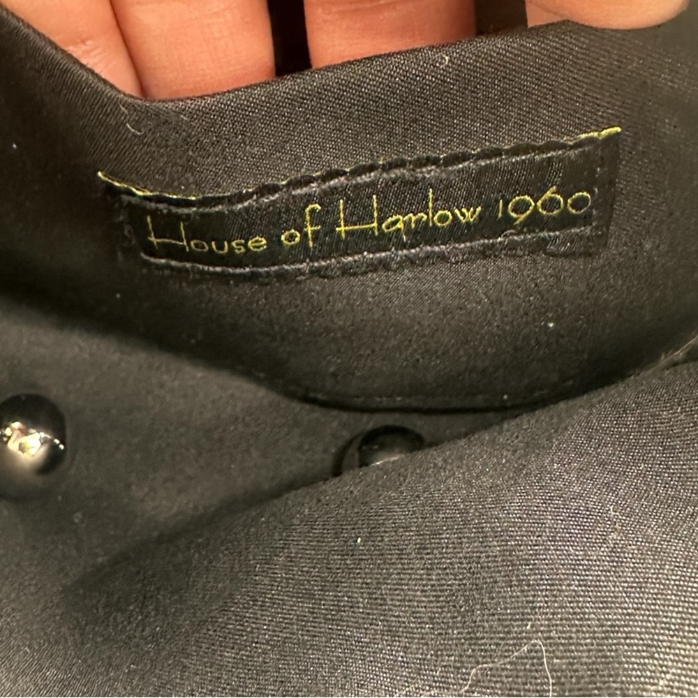 House of Harlow 1960 Velvet Clutch Crossbody Bag with Bow in Black - Picture 6 of 7